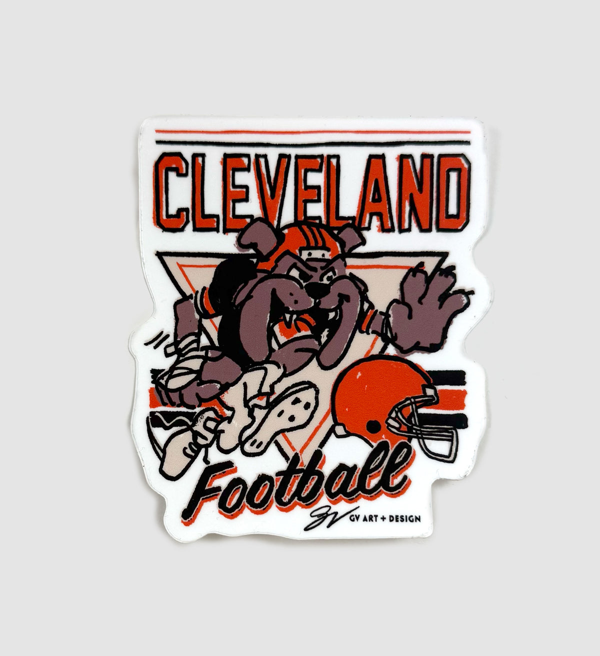 Cleveland Football Cartoon Dawg Sticker