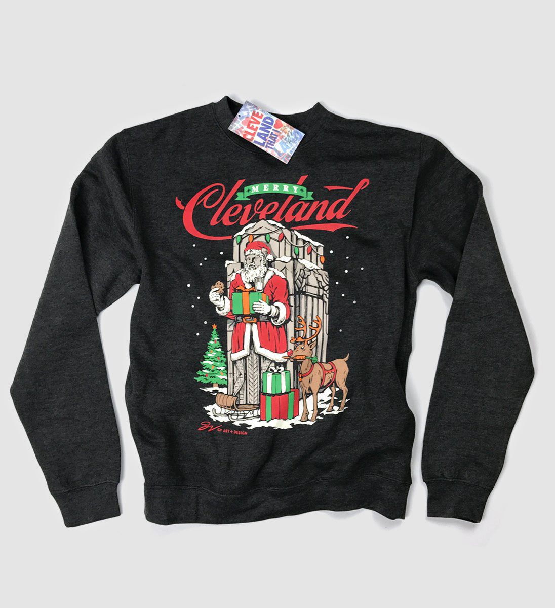 Merry Cleveland Santa Guardian Crew Sweatshirt
