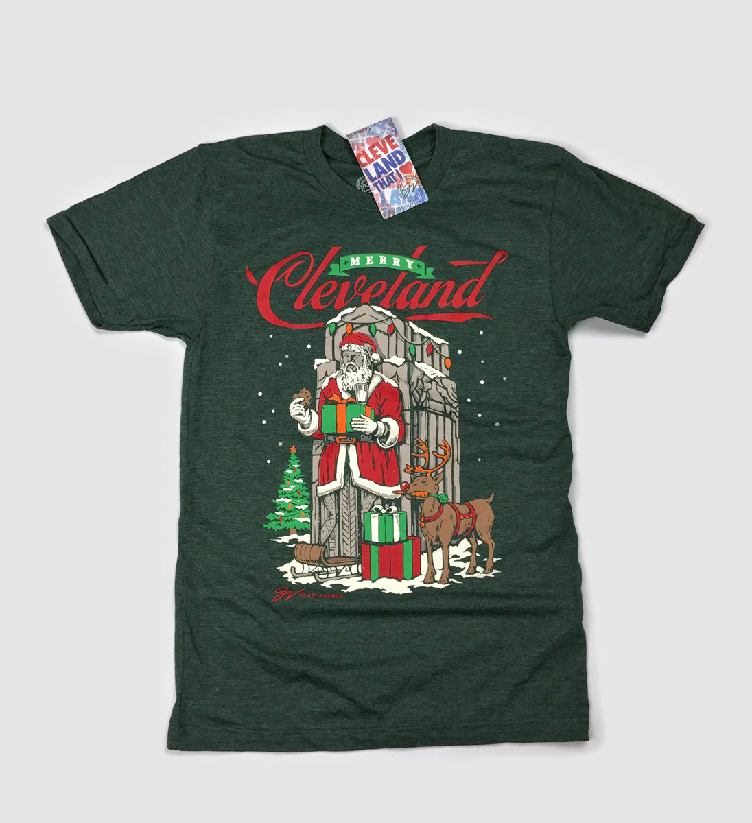 Merry Cleveland Santa Guardian T shirt