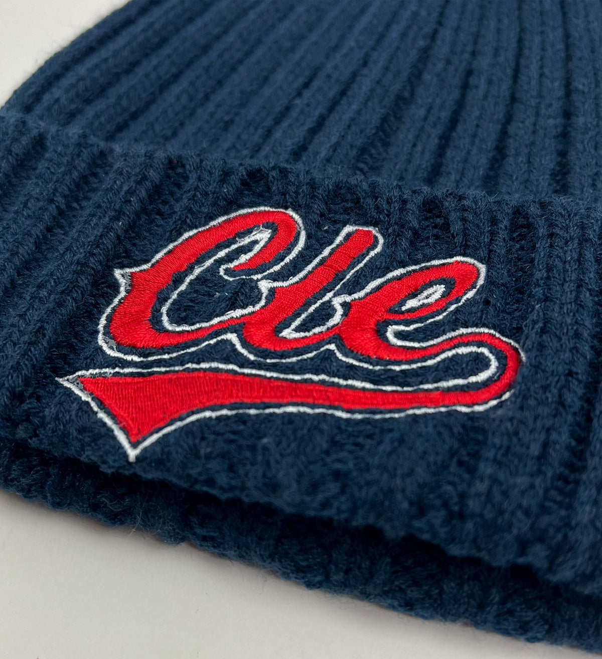 CLE Baseball Navy Cable Winter Hat