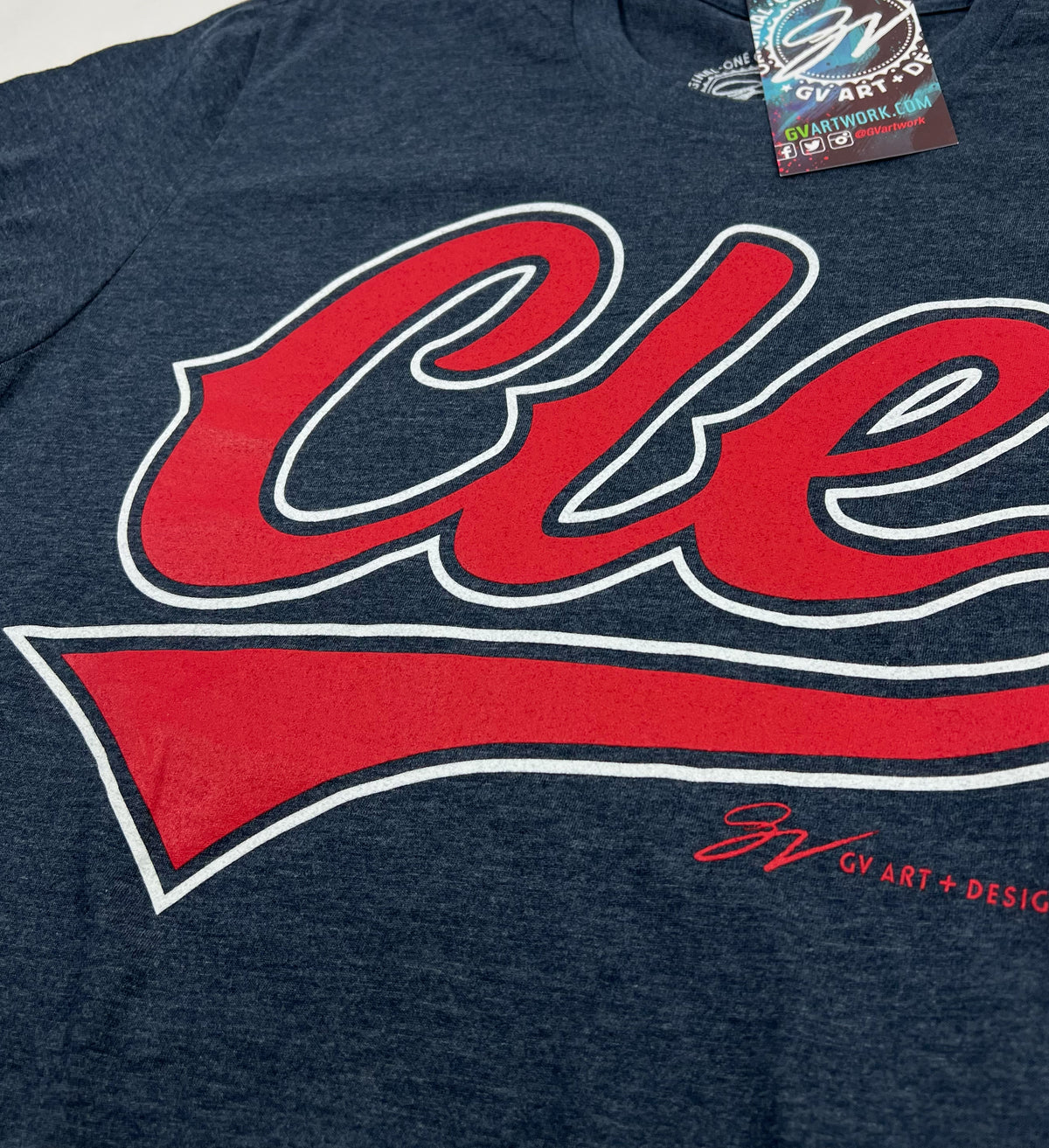 CLE Script Baseball T shirt