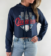 Women's Cropped Baseball Lights Hooded Sweatshirt