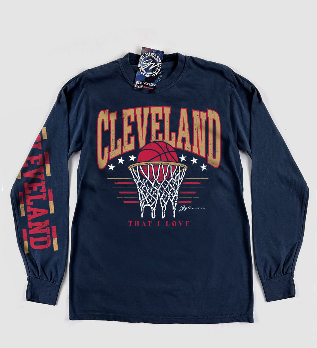 Navy Cleveland Net Skyline Long Sleeve
