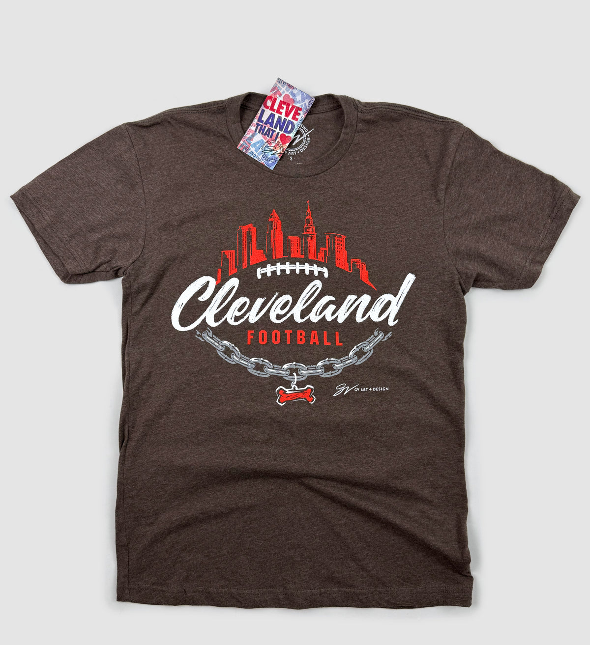 Cleveland Script Skyline Chain T shirt