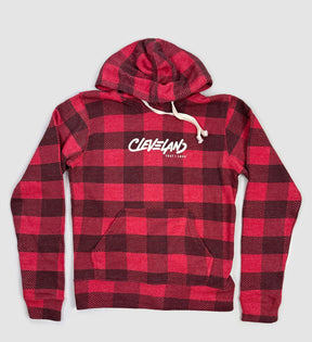 Cleveland Script Marker Plaid Hooded Sweatshirt