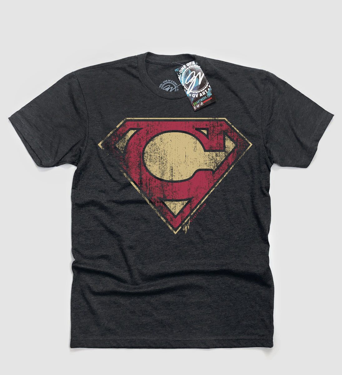 Black Cleveland Super C Wine and Gold T shirt