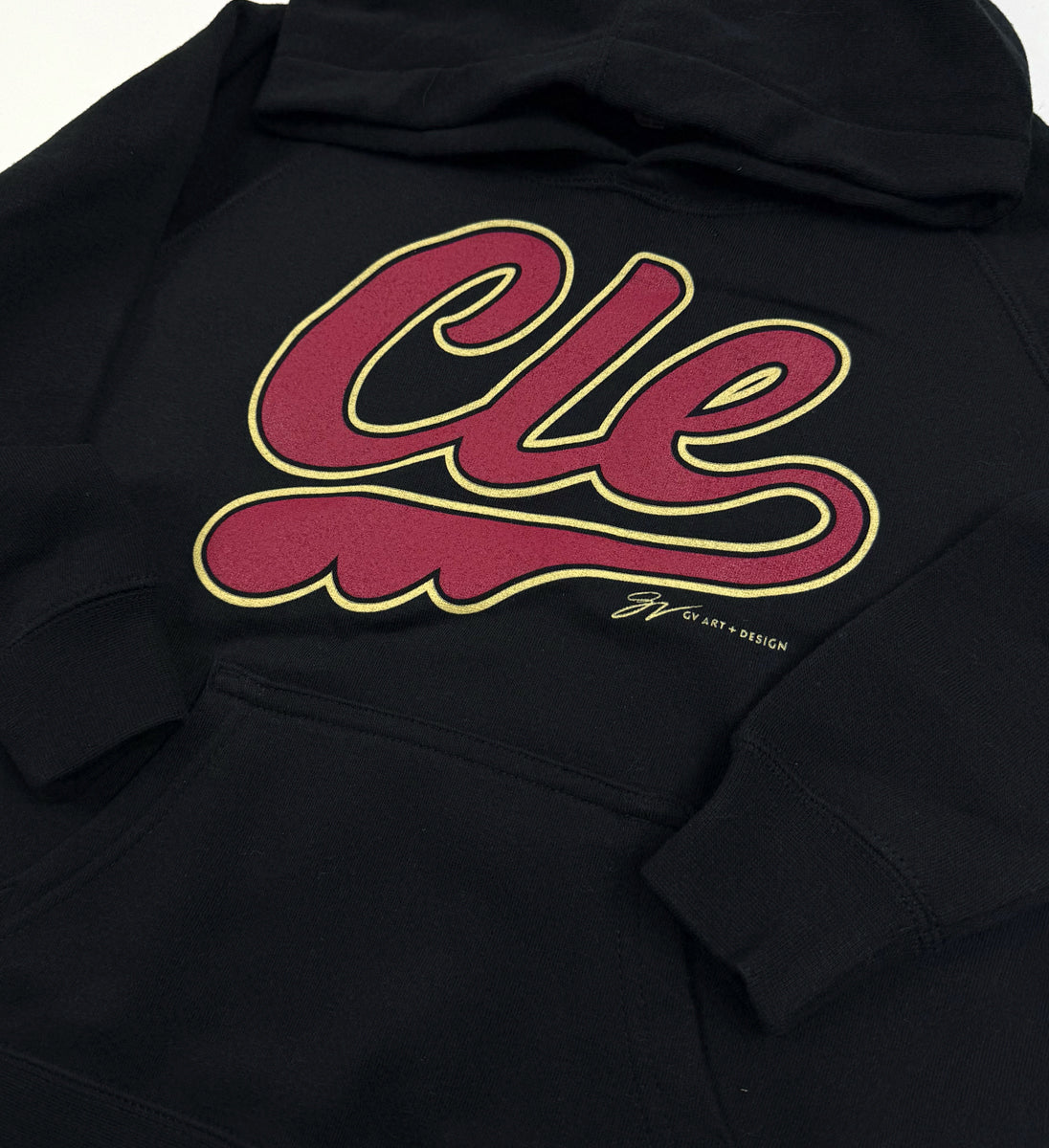 Kids CLE Basketball Script Pullover Hoodie