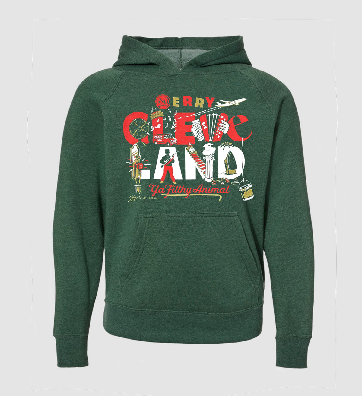 Kids Merry Cleveland Ya Filthy Animal Hooded Sweatshirt