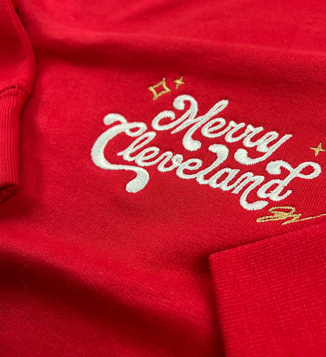 Red Merry Cleveland Crew Sweatshirt