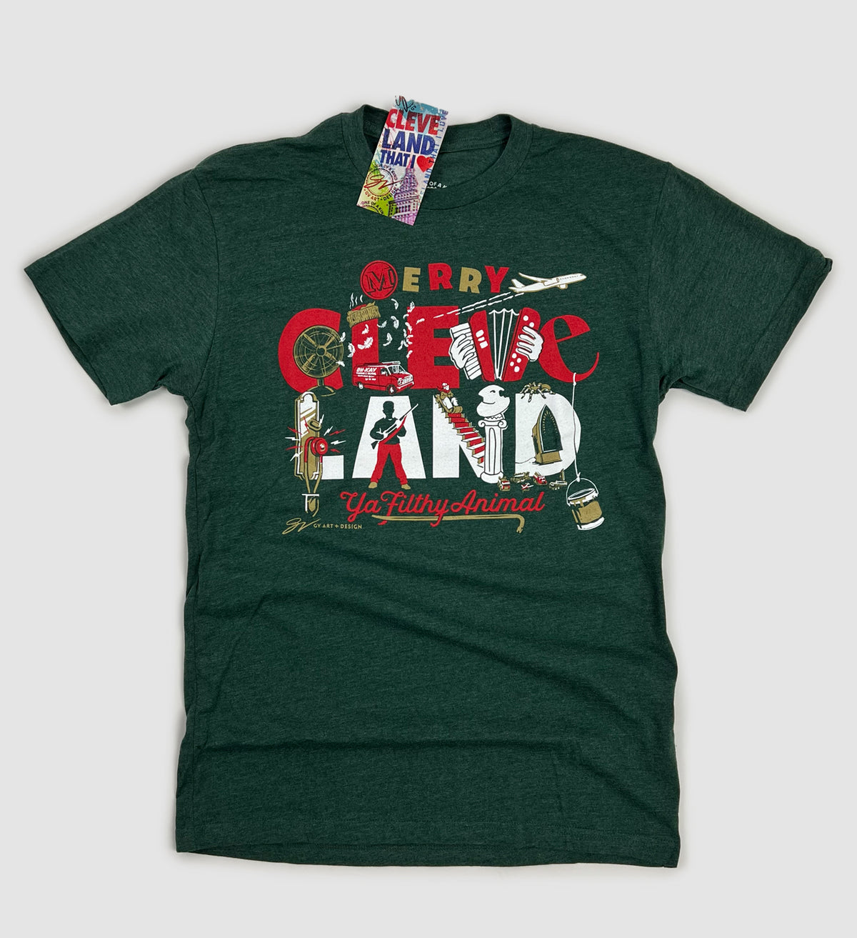 Merry Cleveland Ya Filthy Animal T shirt