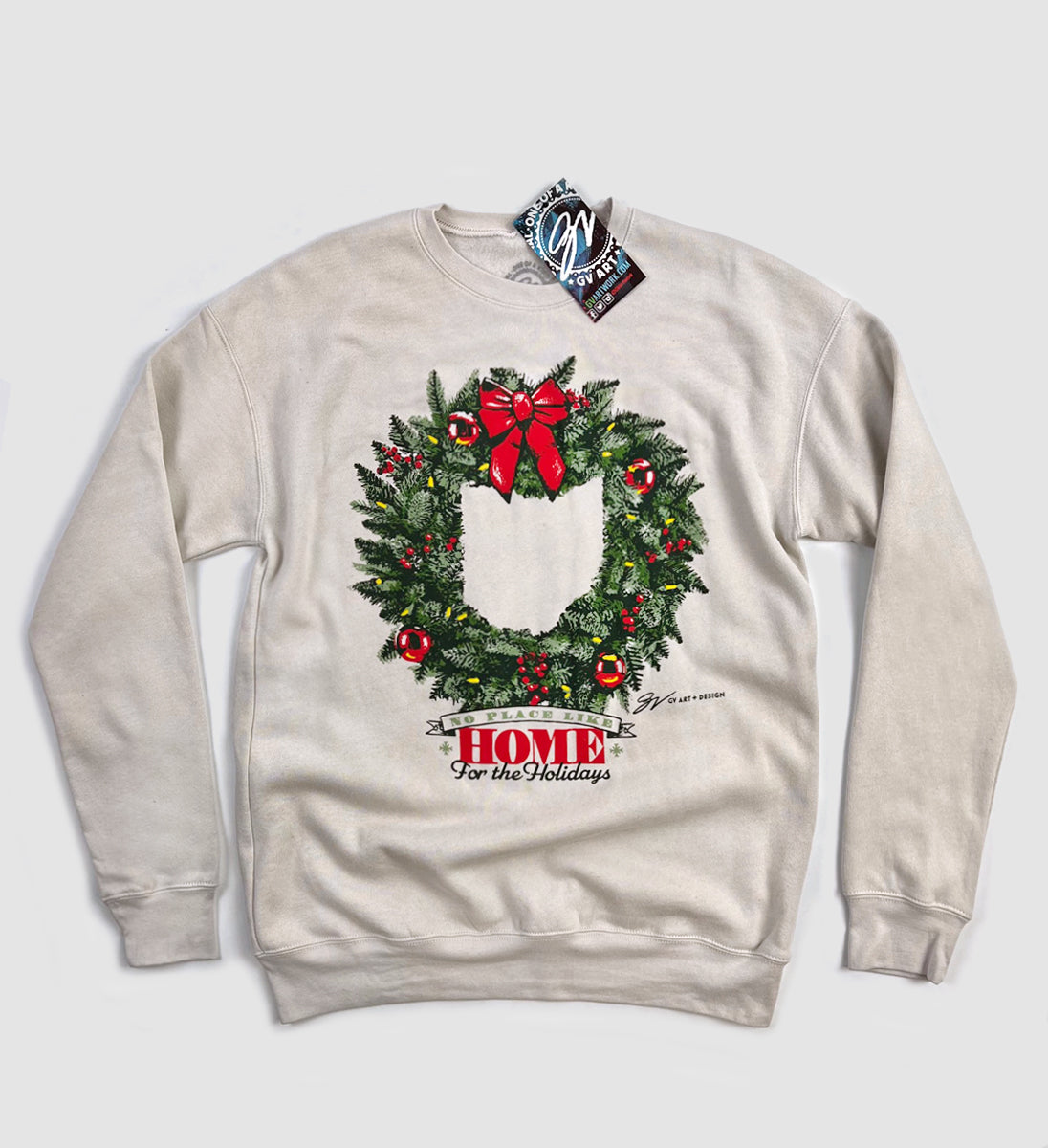 Ohio Christmas Wreath Crew Sweatshirt