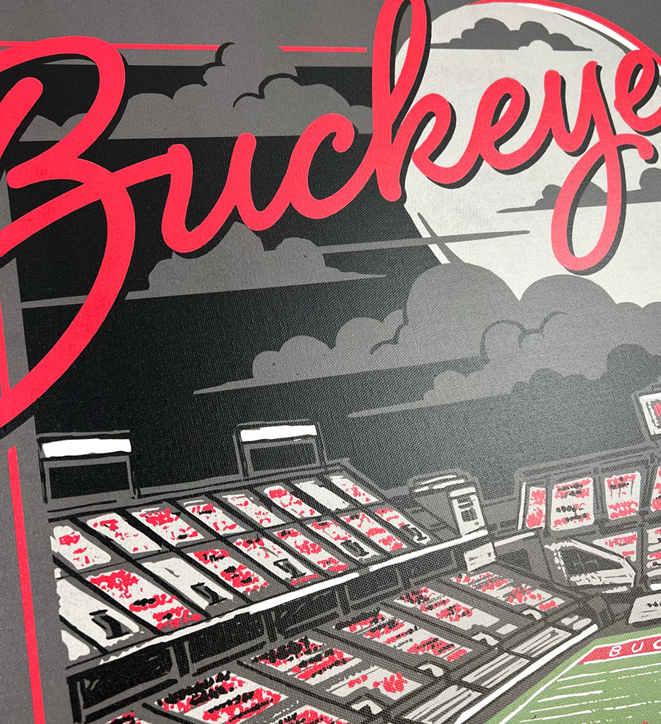 Ohio State Buckeyes Night Scene Canvas Print