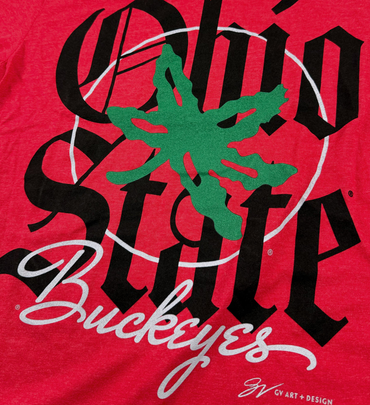 Ohio State Old English Front Red T Shirt