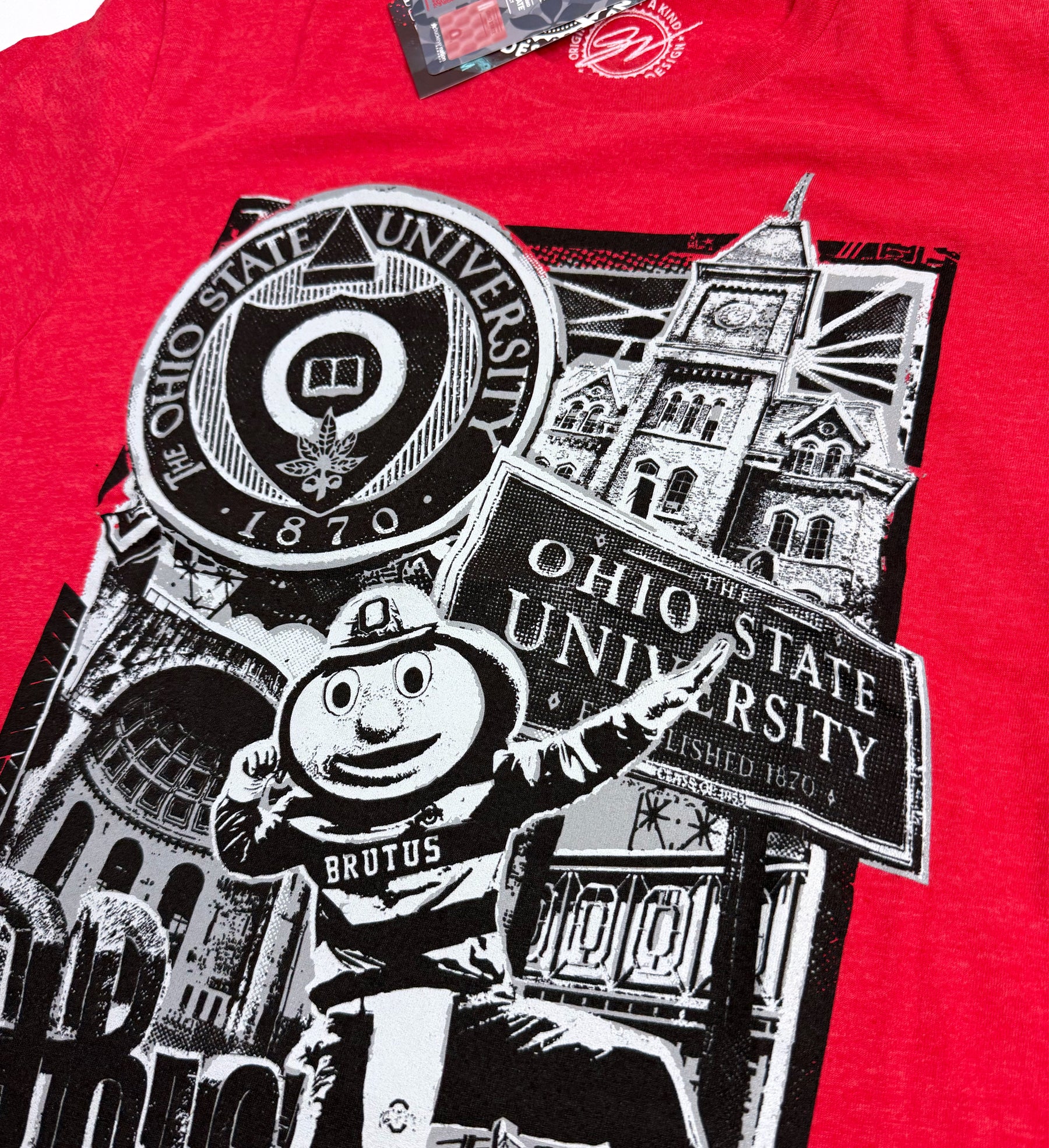 Red OSU Landmark Collage T Shirt