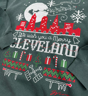 Merry Cleveland Christmas Sweater Crew