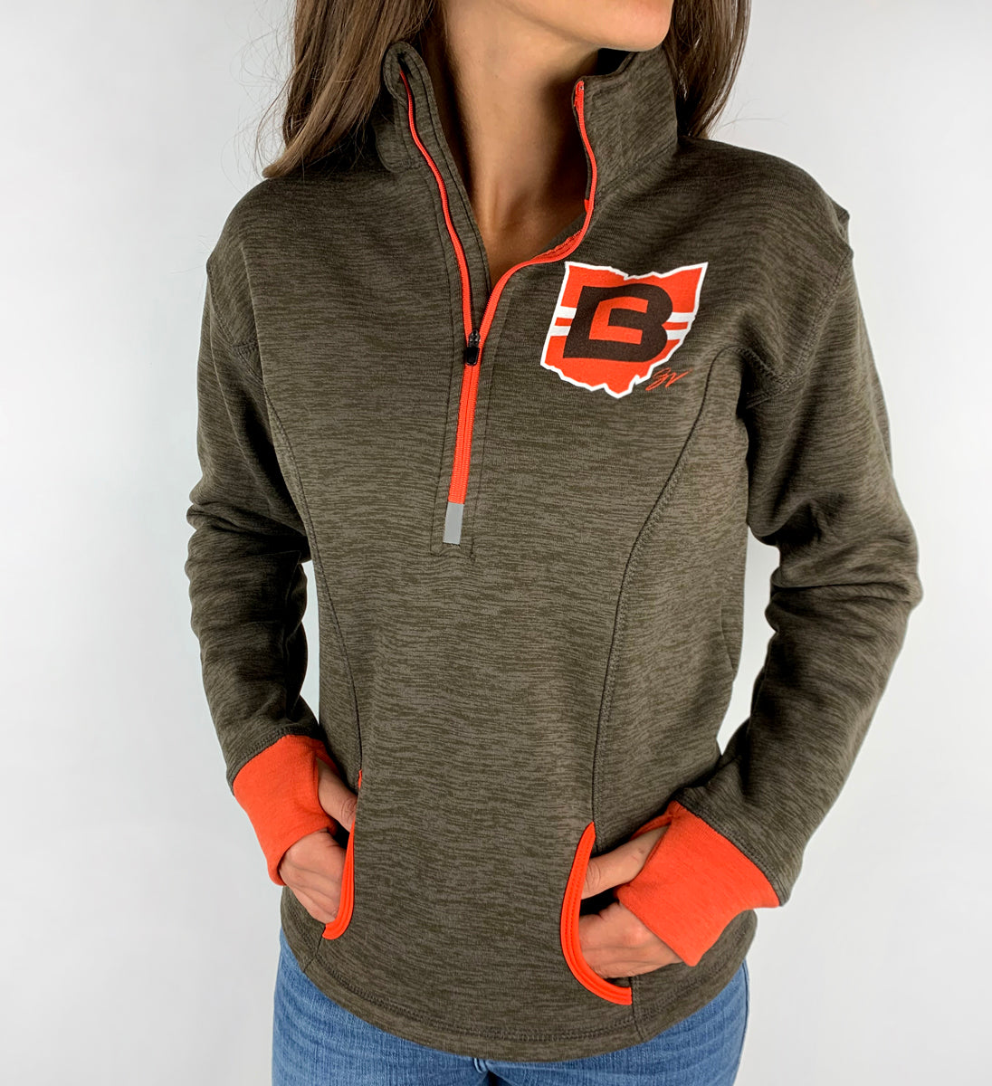 Womens CB Ohio Quarter Zip Pullover