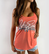 Womens Coral Lake Erie Racerback Tank