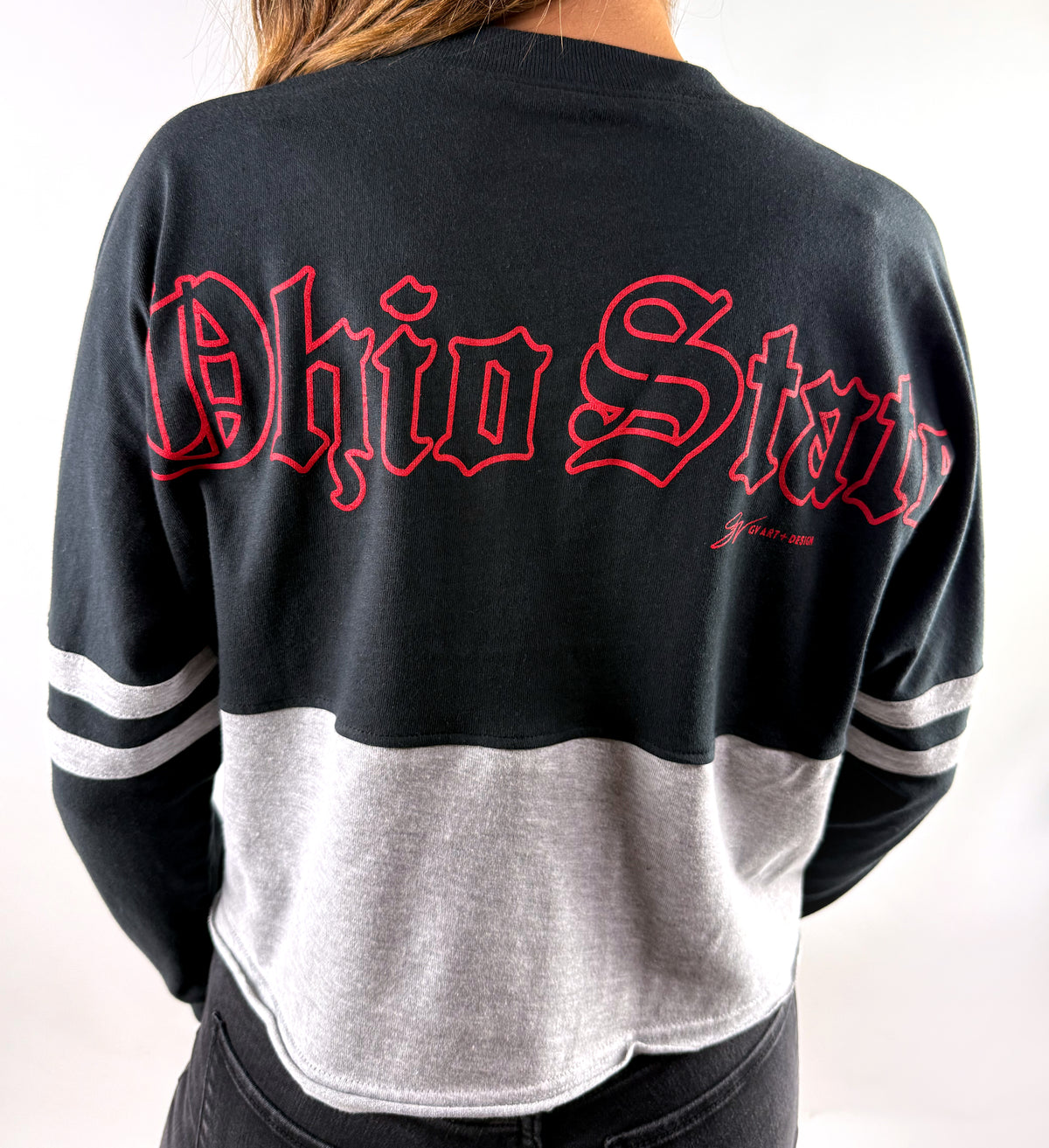 Womens OSU Old English Cropped Long Sleeve