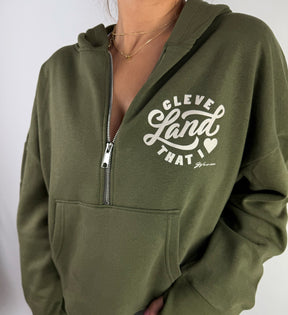 Women's Cleveland Circle Green Half Zip