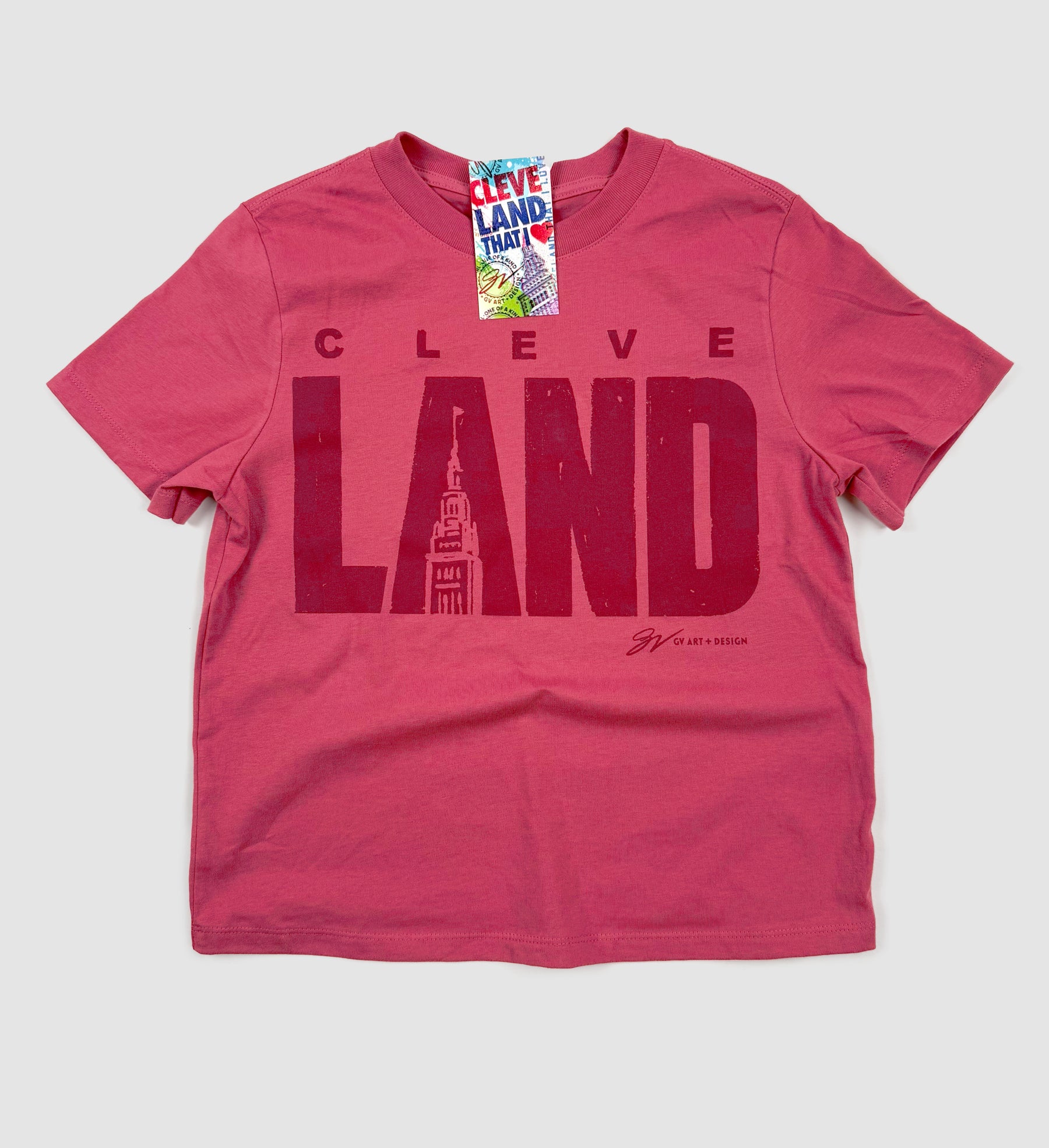 Womens CleveLAND Vintage Red T Shirt