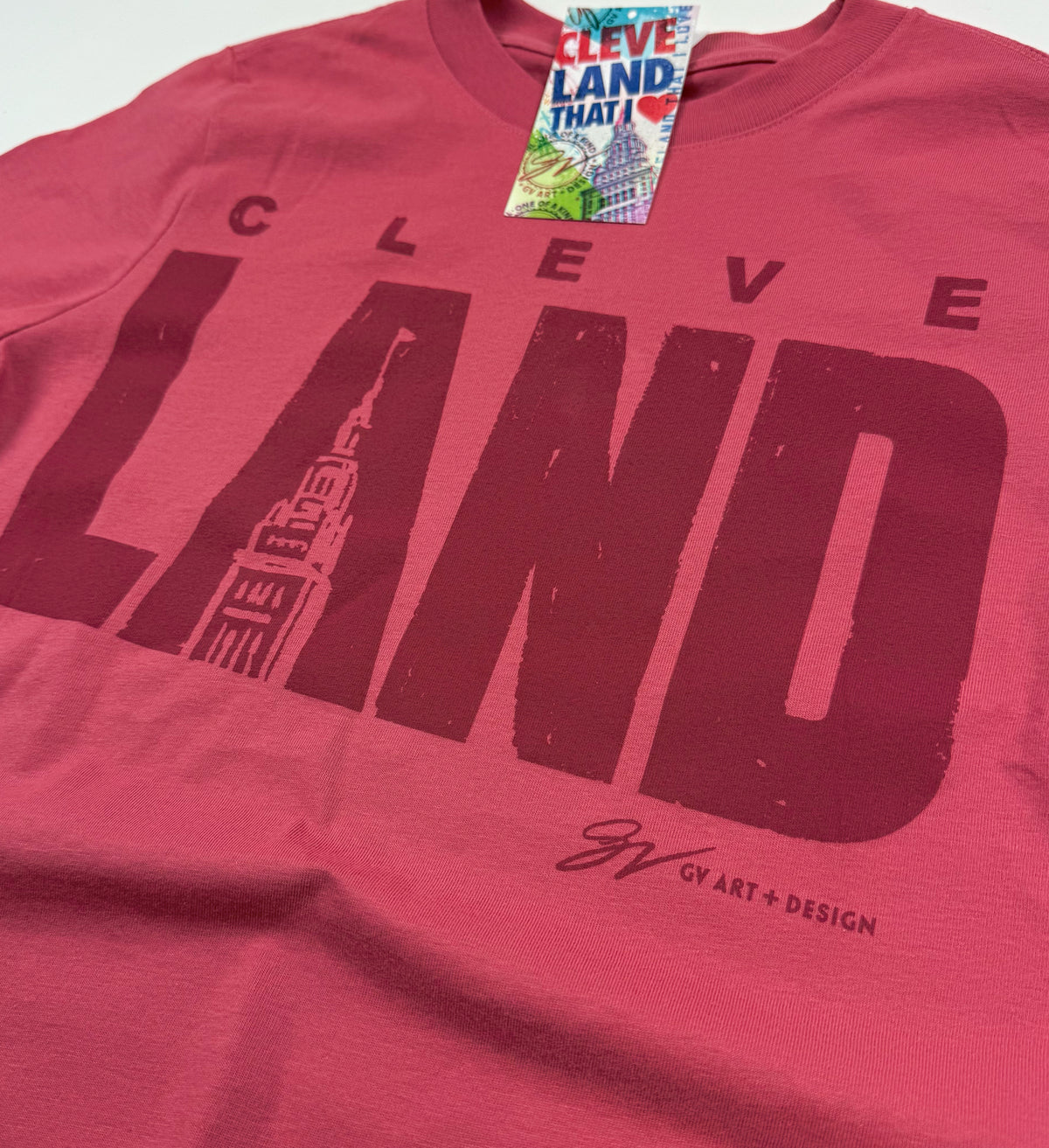 Womens CleveLAND Vintage Red T Shirt