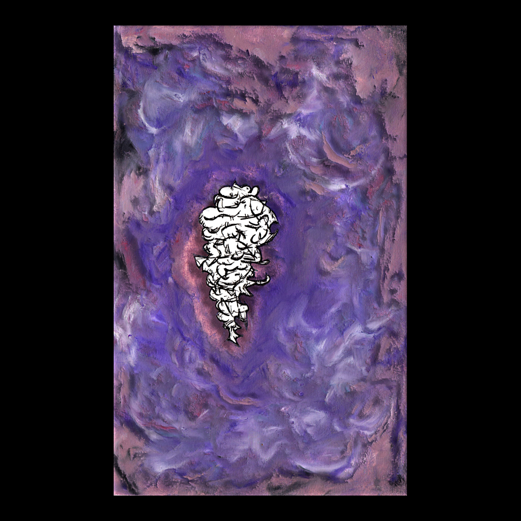 purple color abstract mixed media art